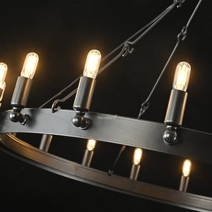 Caminon Vintage Filament Round Chandelier 38" - Zonesus