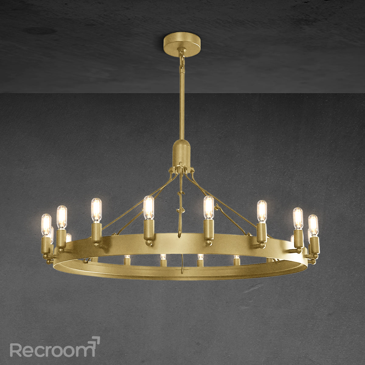 Caminon Vintage Filament Round Chandelier 38" - Zonesus