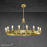 Caminon Vintage Filament Round Chandelier 38" - Zonesus