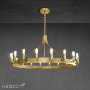 Caminon Vintage Filament Round Chandelier 38" - Zonesus
