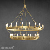 Caminon Vintage Filament Two-Tier Chandelier 38" - Zonesus