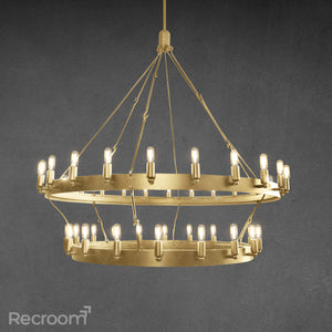 Caminon Vintage Filament Two-Tier Chandelier 38" - Zonesus