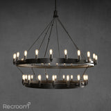 Caminon Vintage Filament Two-Tier Chandelier 38" - Zonesus