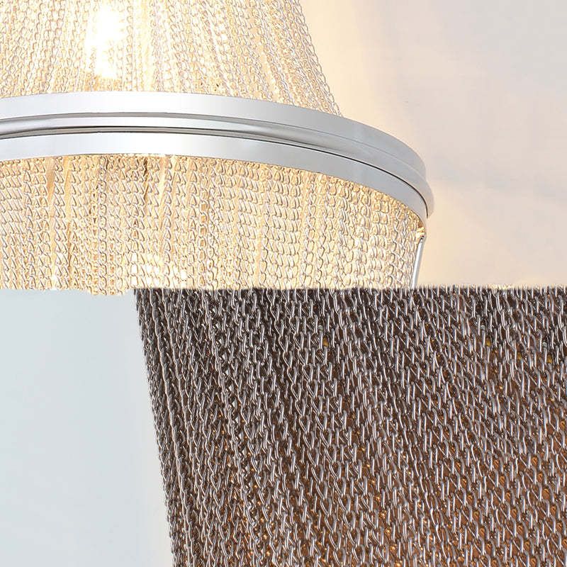 Tassel Aluminum Chain Wall Sconce In Living Room - Zonesus