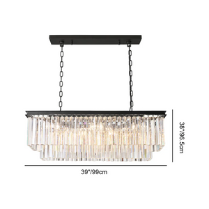 Odean Rectangle Chandelier 40" 49" 59" 72" 2-Layers - Zonesus