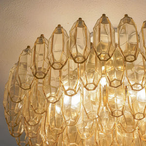 Prismatico 91 Elements Amber Compact Glass Chandelier 25" - Zonesus
