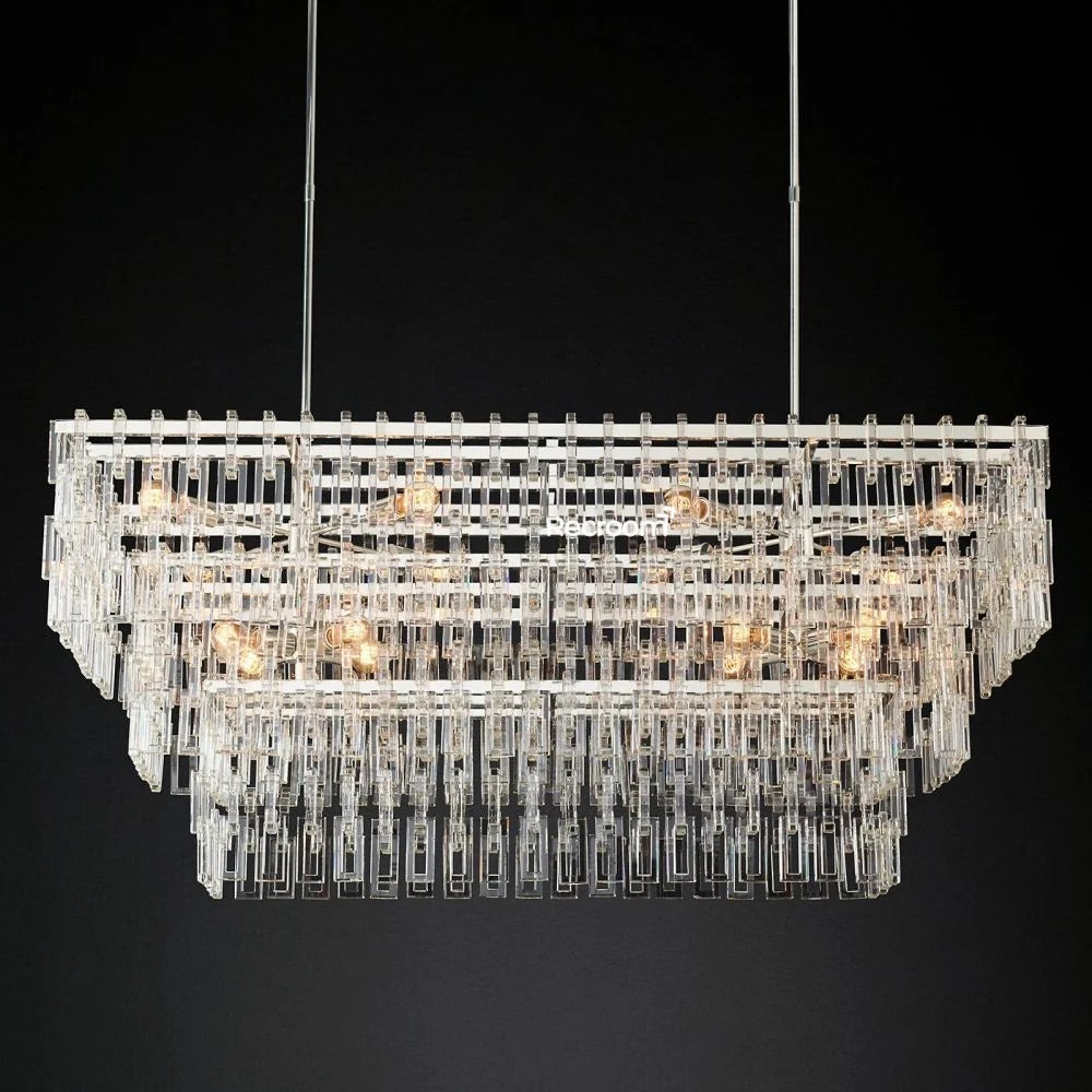 Marige Tiered Rectanglar Chandelier 60” 72“ - Zonesus