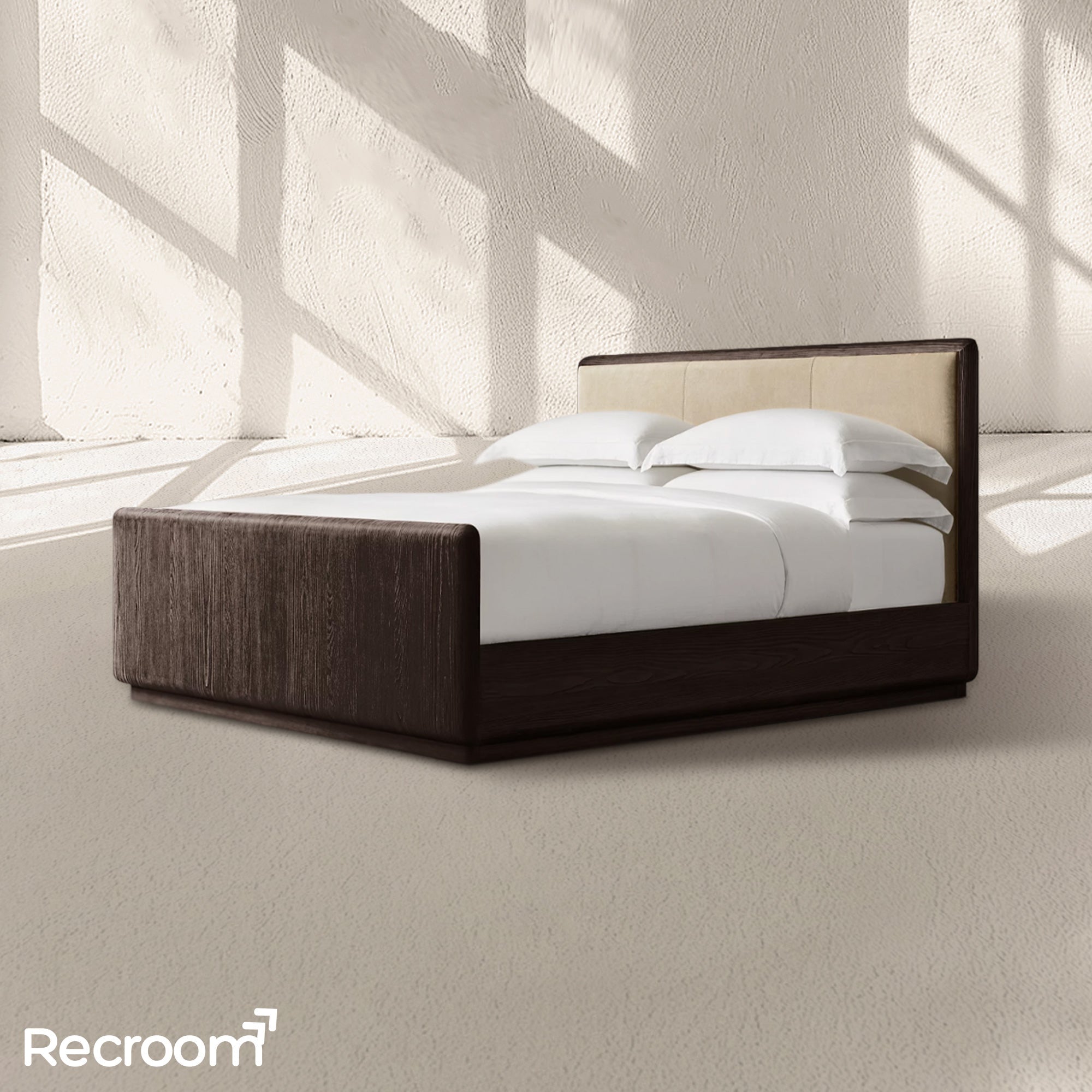 Cira Leather Panel Bed with Footboard - Zonesus