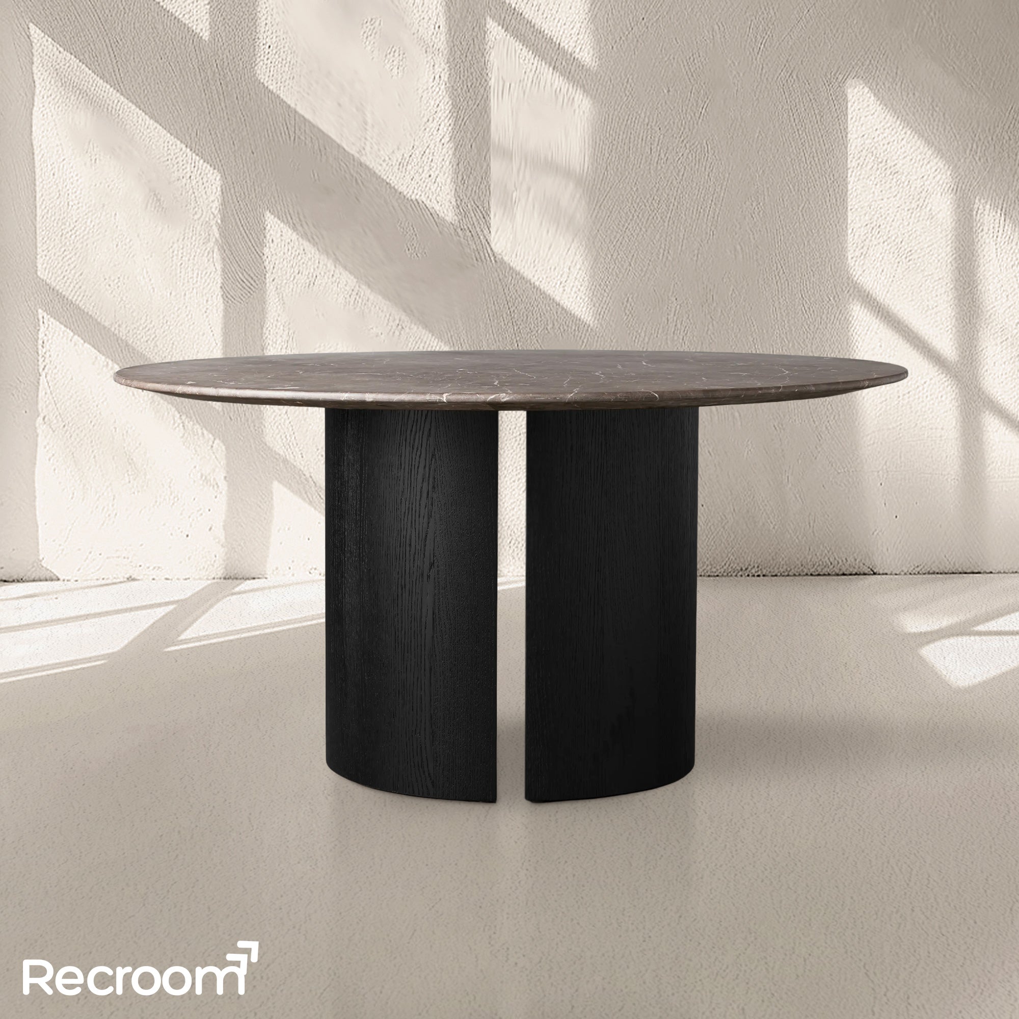 San Germani Round Stone Dining Table with Dauphine Base - Zonesus