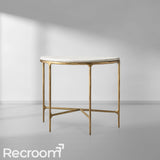 Thaddeo Marble Demilune Console Table - Zonesus