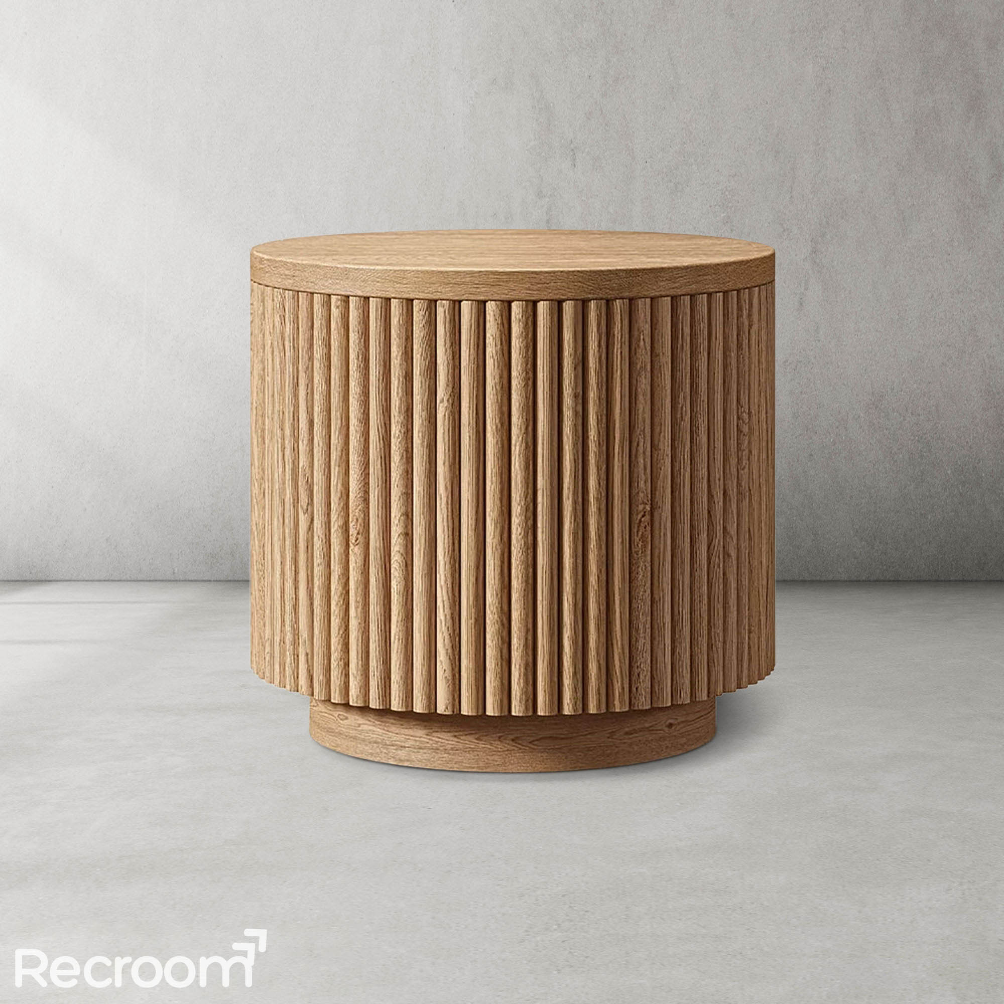 Muelho Wood Round Side Table - Zonesus