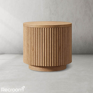 Muelho Wood Round Side Table - Zonesus