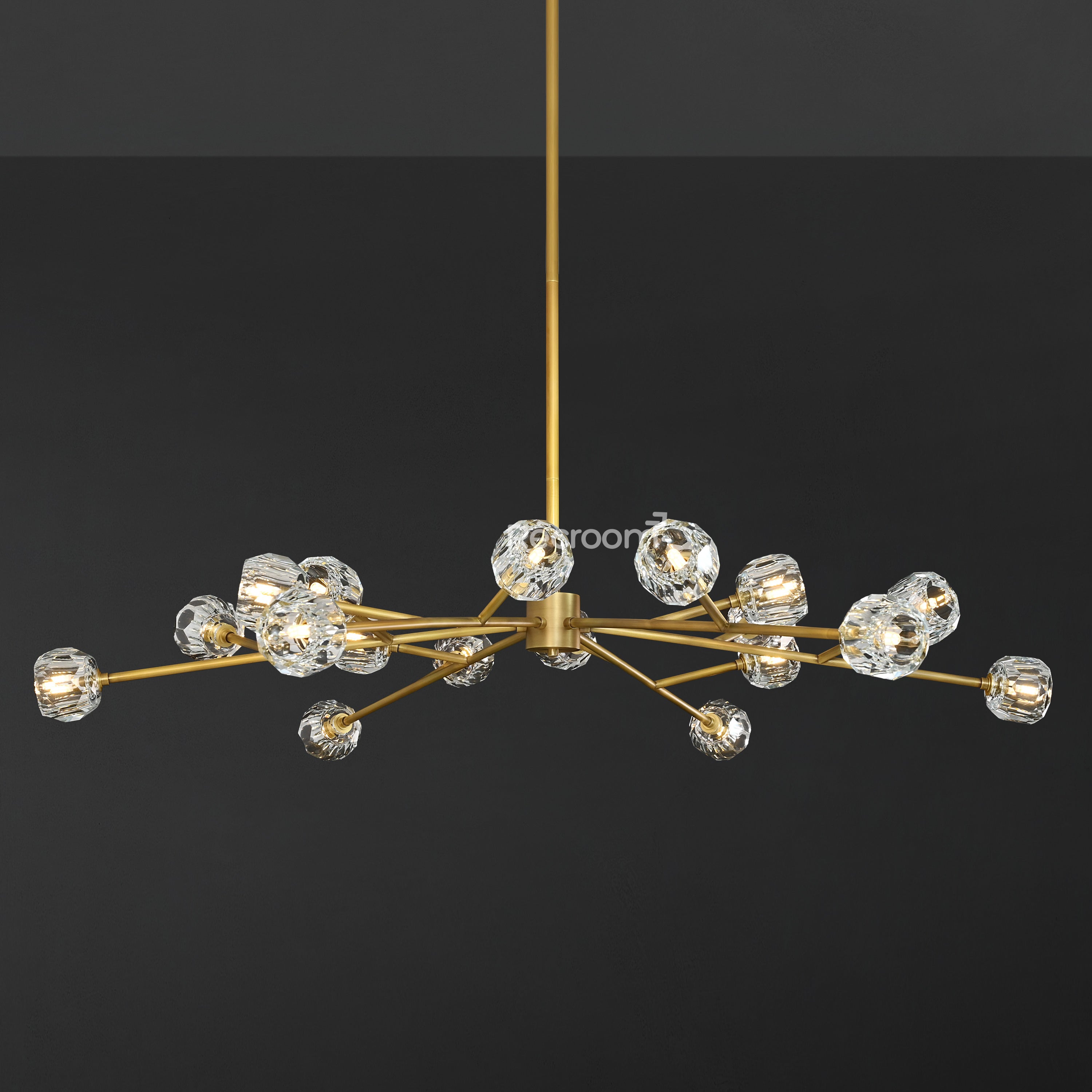 Boulew Crystal Glass Round Chandelier 60" - Zonesus