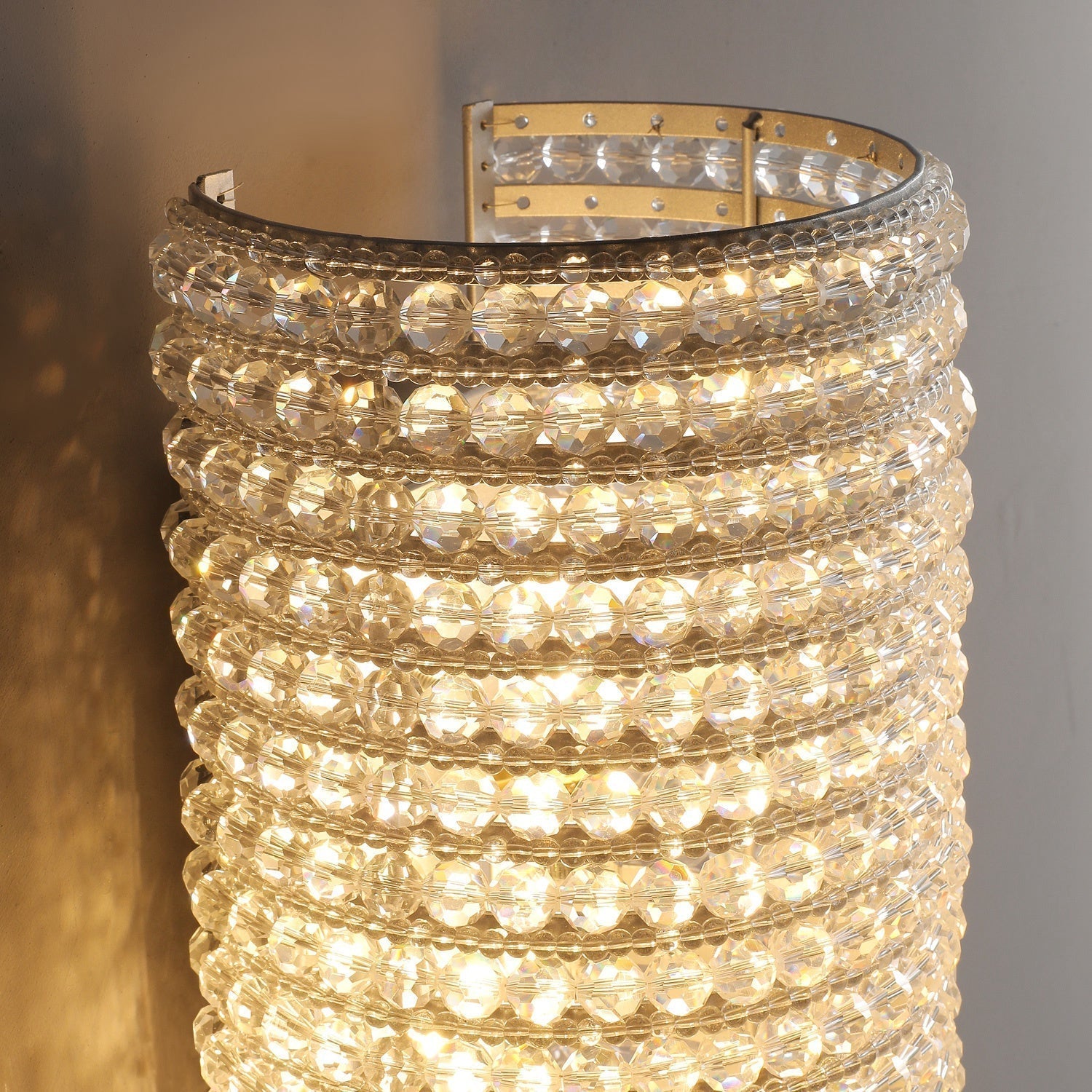 Halo Clear Crystal Beads Wall Sconce 21"H - Zonesus