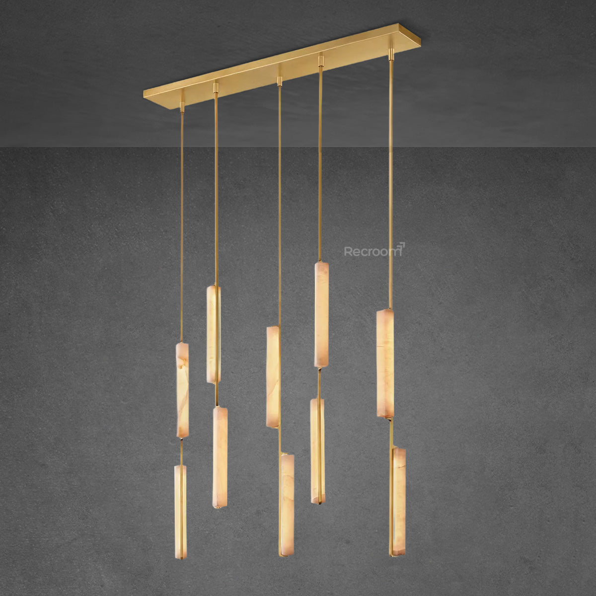 Auduben Alabaster Linear Chandelier 54" - Zonesus