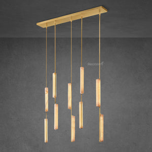 Auduben Alabaster Linear Chandelier 54" - Zonesus
