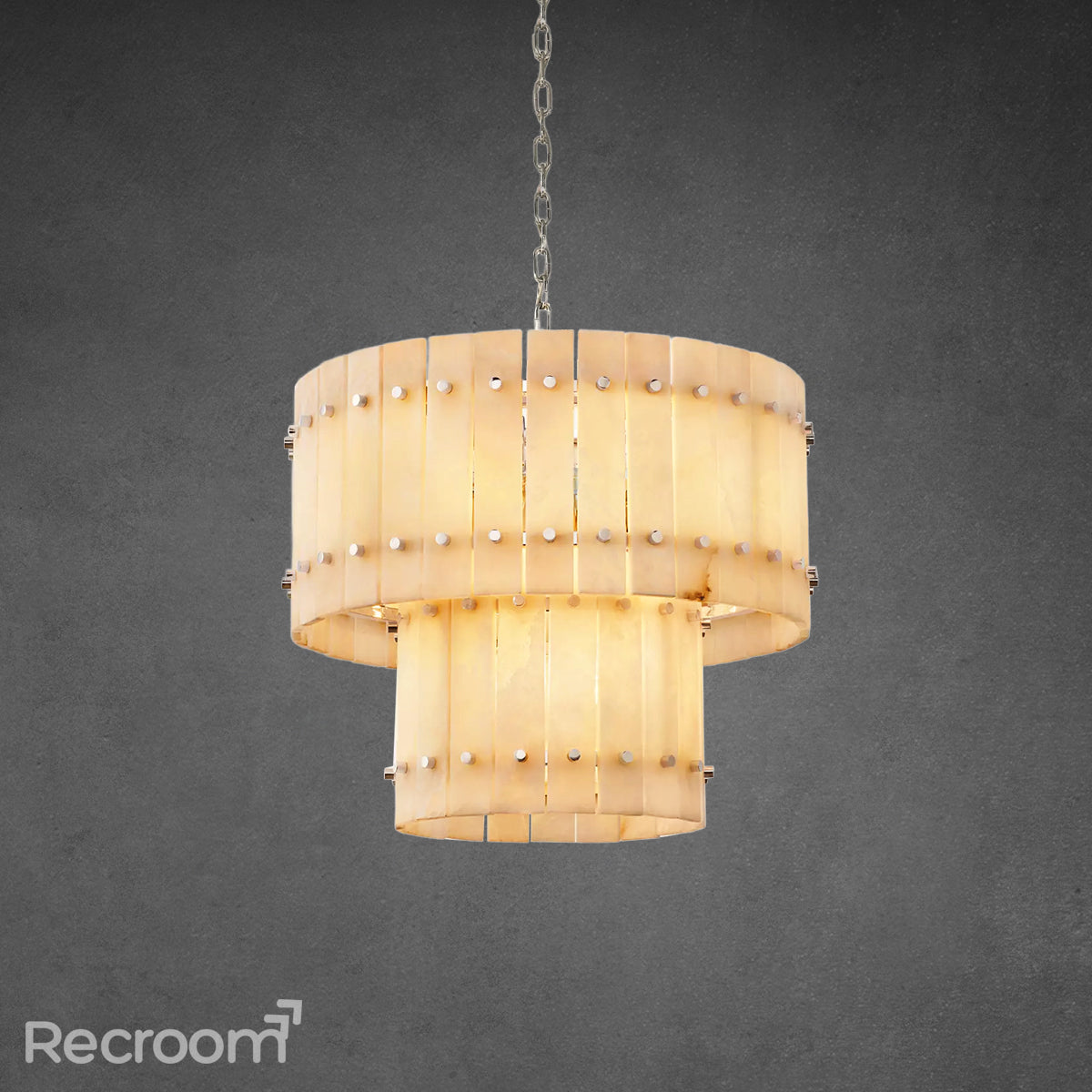 San Marconer Alabaster Round Tiered Chandelier 22" - Zonesus