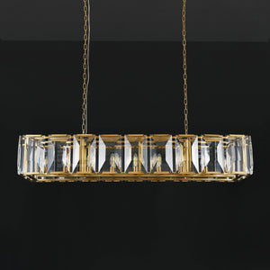 Harllow Multi Crystal Rectangular Chandelier 42“ 54” 62“ 74” - Zonesus
