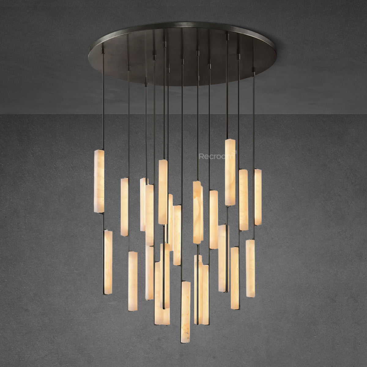 Auduben Alabaster Round Chandelier 56" - Zonesus