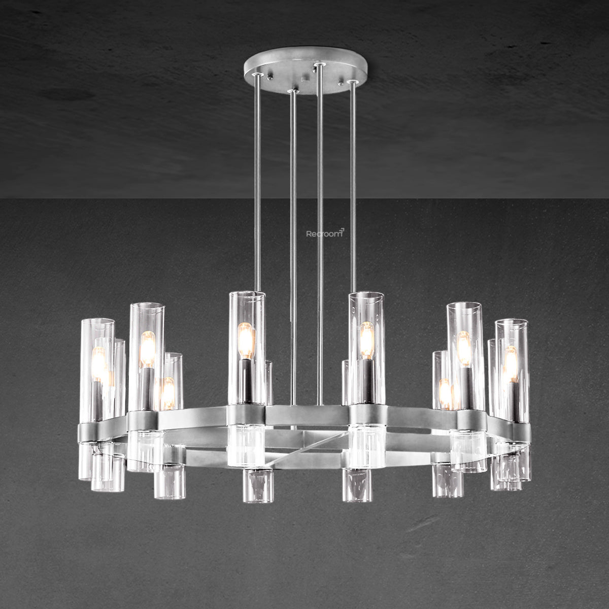 Manory Glass Round Chandelier 36" - Zonesus