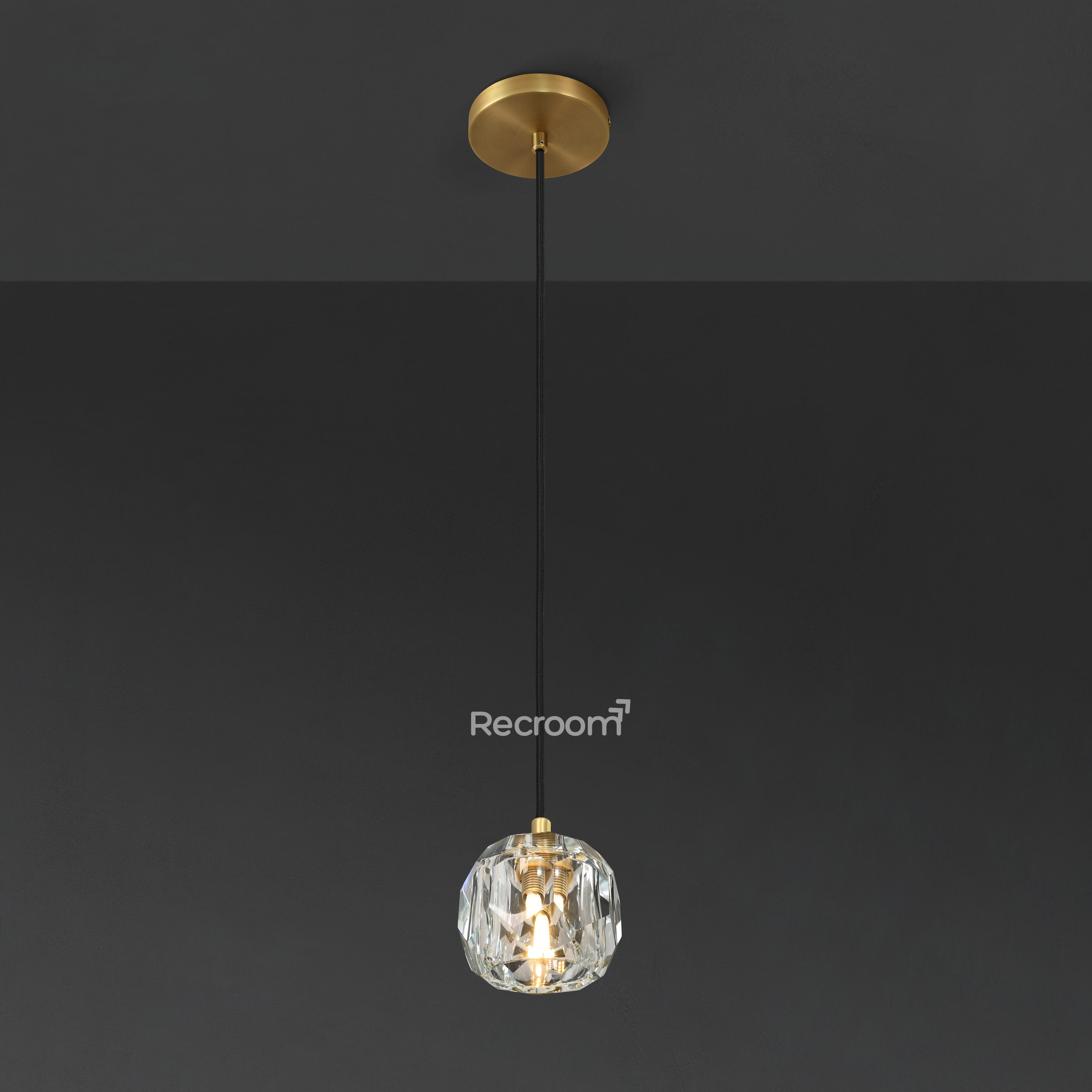 Boulew Crystal Glass Cord Pendant 5" - Zonesus