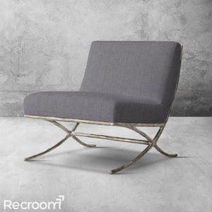 Thaddeo X-base Leather Slipper Chair - Zonesus