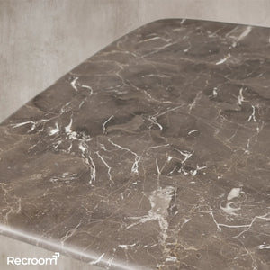 San Germani 72" Stone Coffee Table with Dauphine Base in Espresso - Zonesus