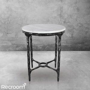 Thaddeo Round Marble Side Table 18" 22" - Zonesus