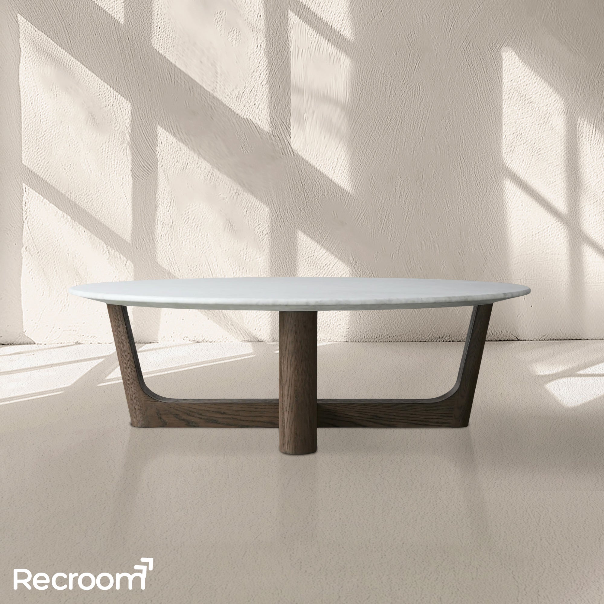 San Germani Round Stone Coffee Table with Rennes Base - Zonesus