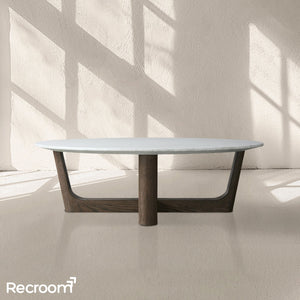 San Germani Round Stone Coffee Table with Rennes Base - Zonesus
