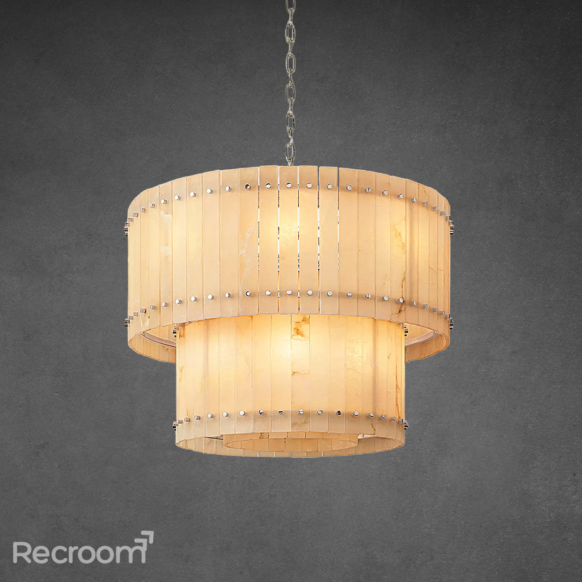 San Marconer Alabaster Round Tiered Chandelier 48" - Zonesus