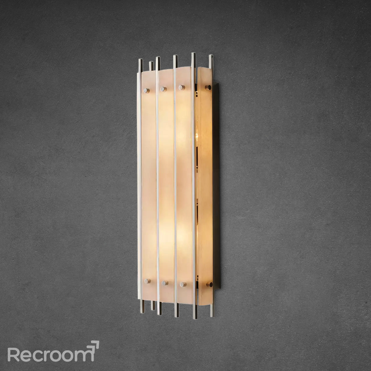 San Marconer Alabaster Grand Rectangular Sconce 26" - Zonesus