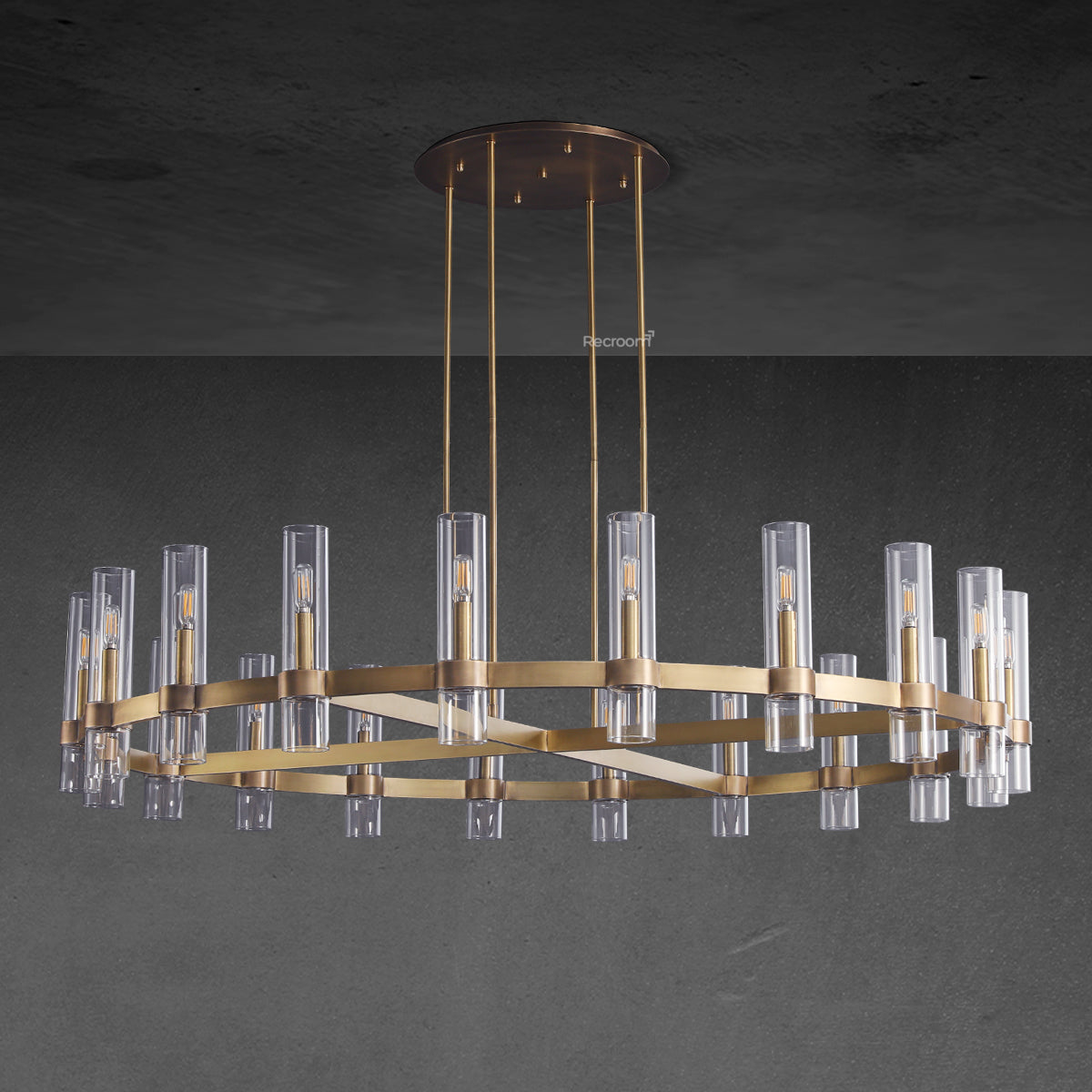 Manory Glass Round Chandelier 60" - Zonesus