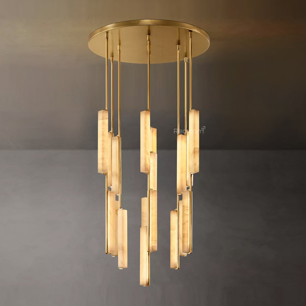 Auduben Alabaster Round Chandelier 40" - Zonesus