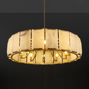 Harllow Calcite Round Chandelier 43" - Zonesus