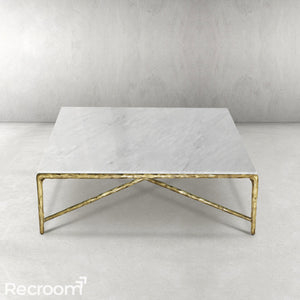 Thaddeo Square Glass Coffee Table - Zonesus