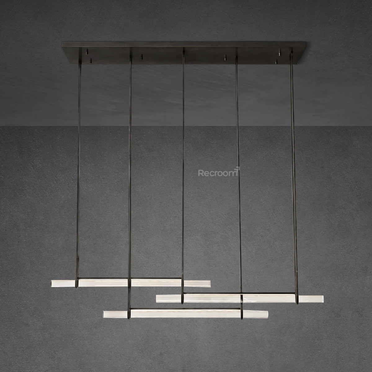 Auduben Crystal Triple Bar Linear Chandelier 60" 72" - Zonesus
