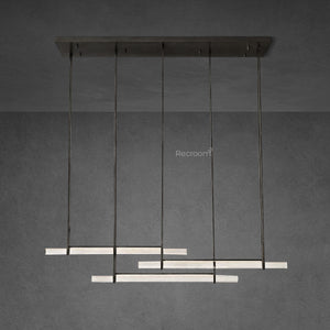 Auduben Crystal Triple Bar Linear Chandelier 60" 72" - Zonesus
