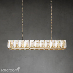 Harllow Multi Crystal Rectangular Chandelier 42“ 54” 62“ 74” - Zonesus