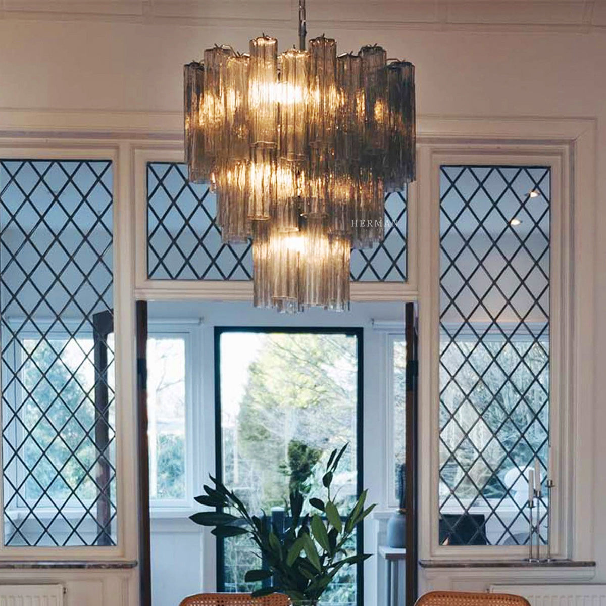 Murano Chandelier – 48 tubes – Smoked - Zonesus