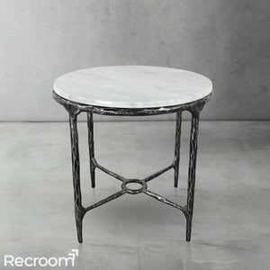 Thaddeo Round Marble Side Table 18" 22" - Zonesus