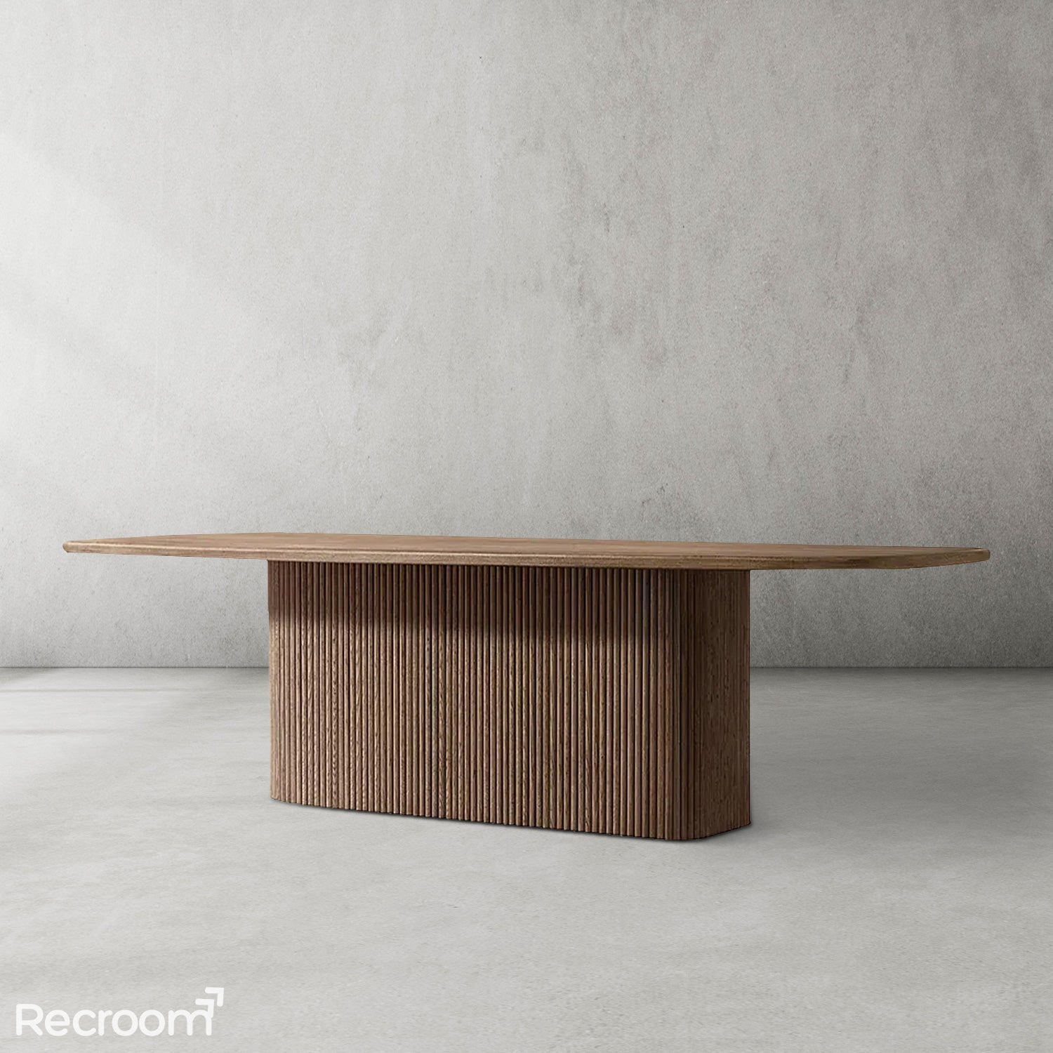 Muelho Pedestal Rectangular Wood Dining Table - Zonesus