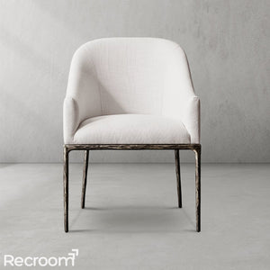 Thaddeo Slope Fabric Dining Armchair - Zonesus