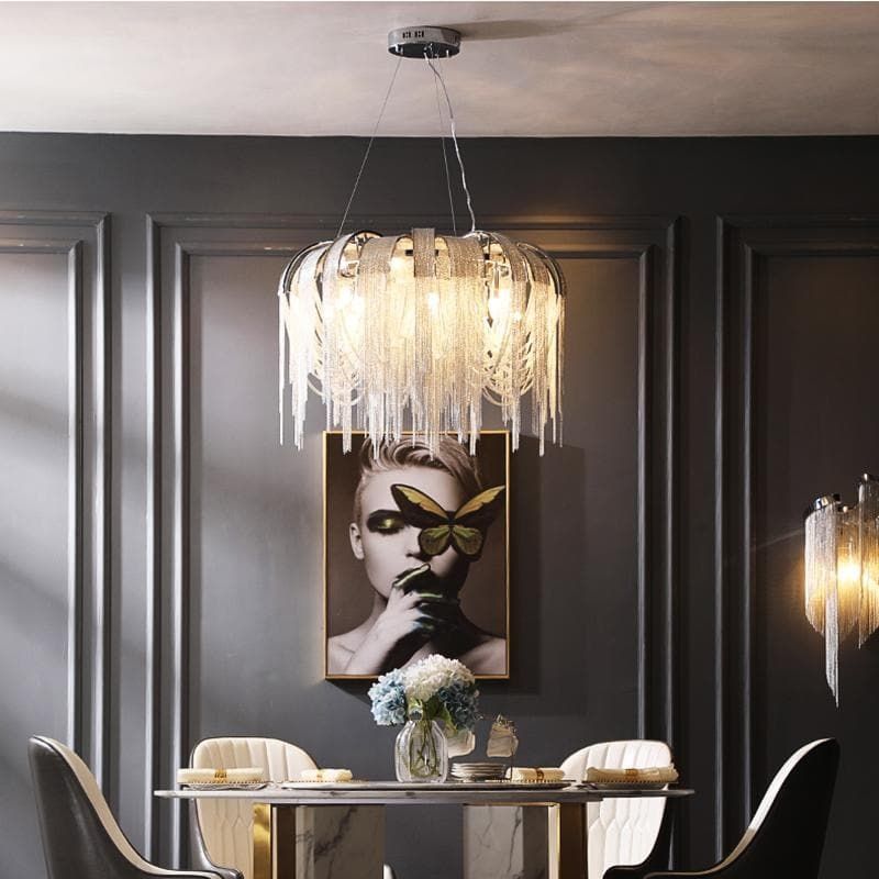 Alisa Luxury Aluminum Chain Tassel Chandelier - Zonesus