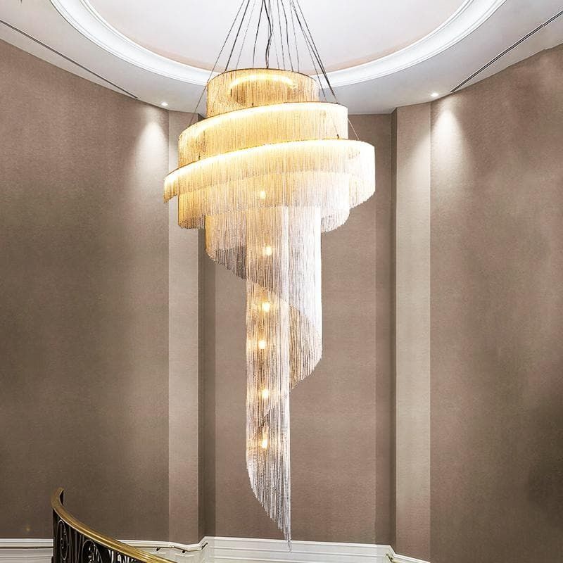 Alisa Luxury Aluminum Chain Tassel Ring Multilayer Chandelier - Zonesus