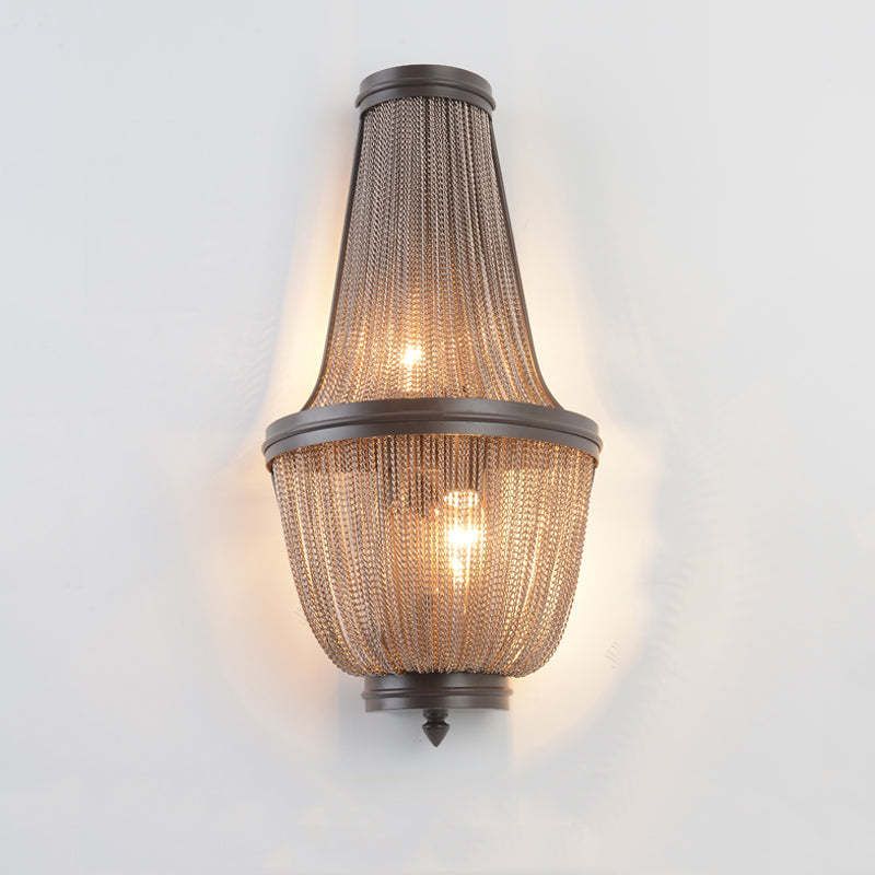 Tassel Aluminum Chain Wall Sconce In Living Room - Zonesus