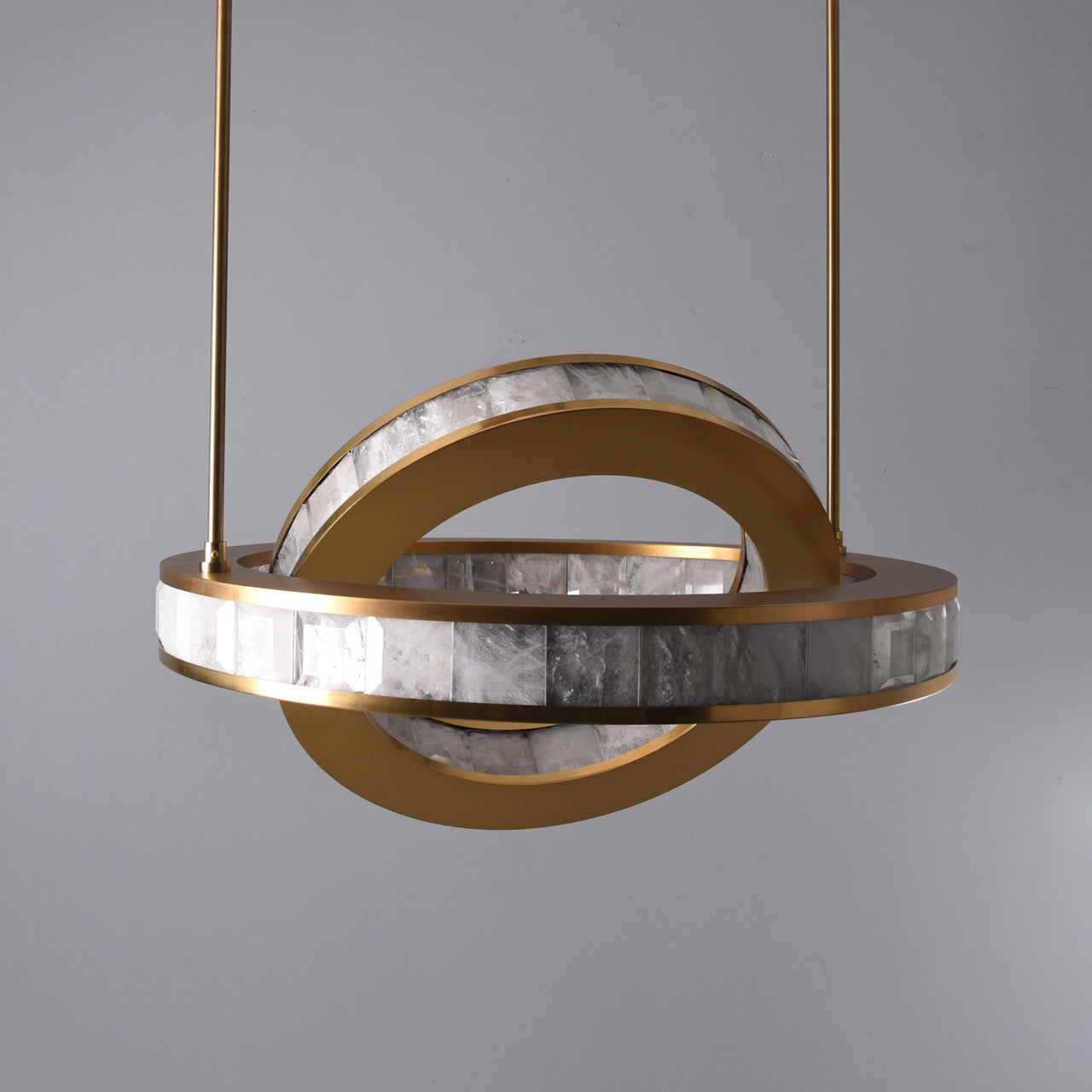 Rolantis -I Rock Crystal Pendant Brass - Zonesus