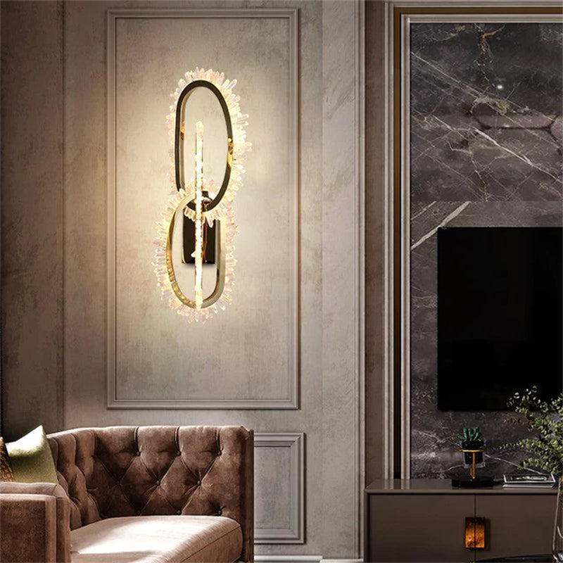 Cervine Wesley Rock Crystal Wall Sconce - Zonesus