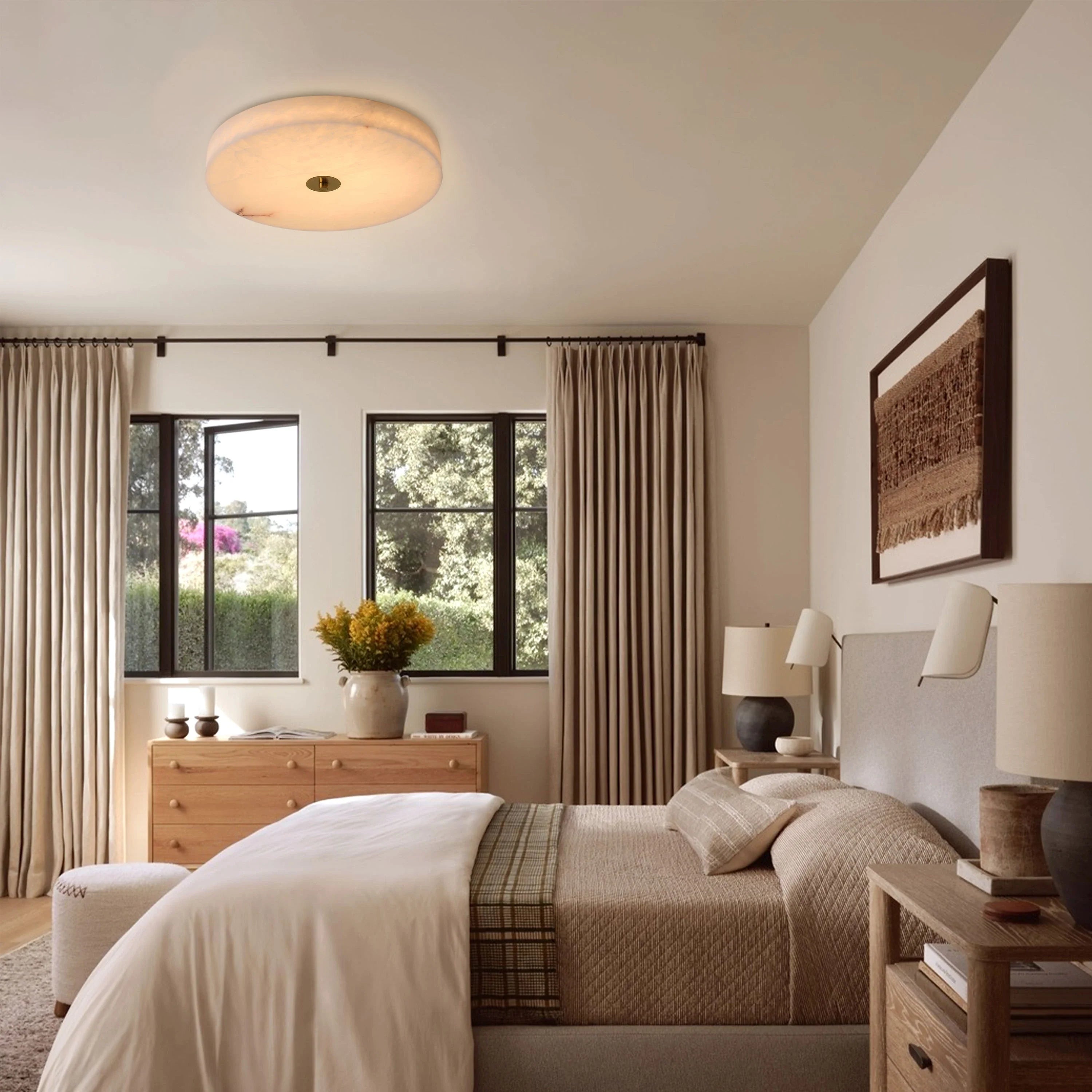 Cora Alabaster Ceiling Light 15.7"D