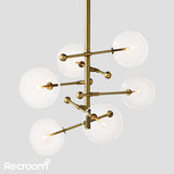 Glass Global Pendant Chandelier 55'' - Zonesus